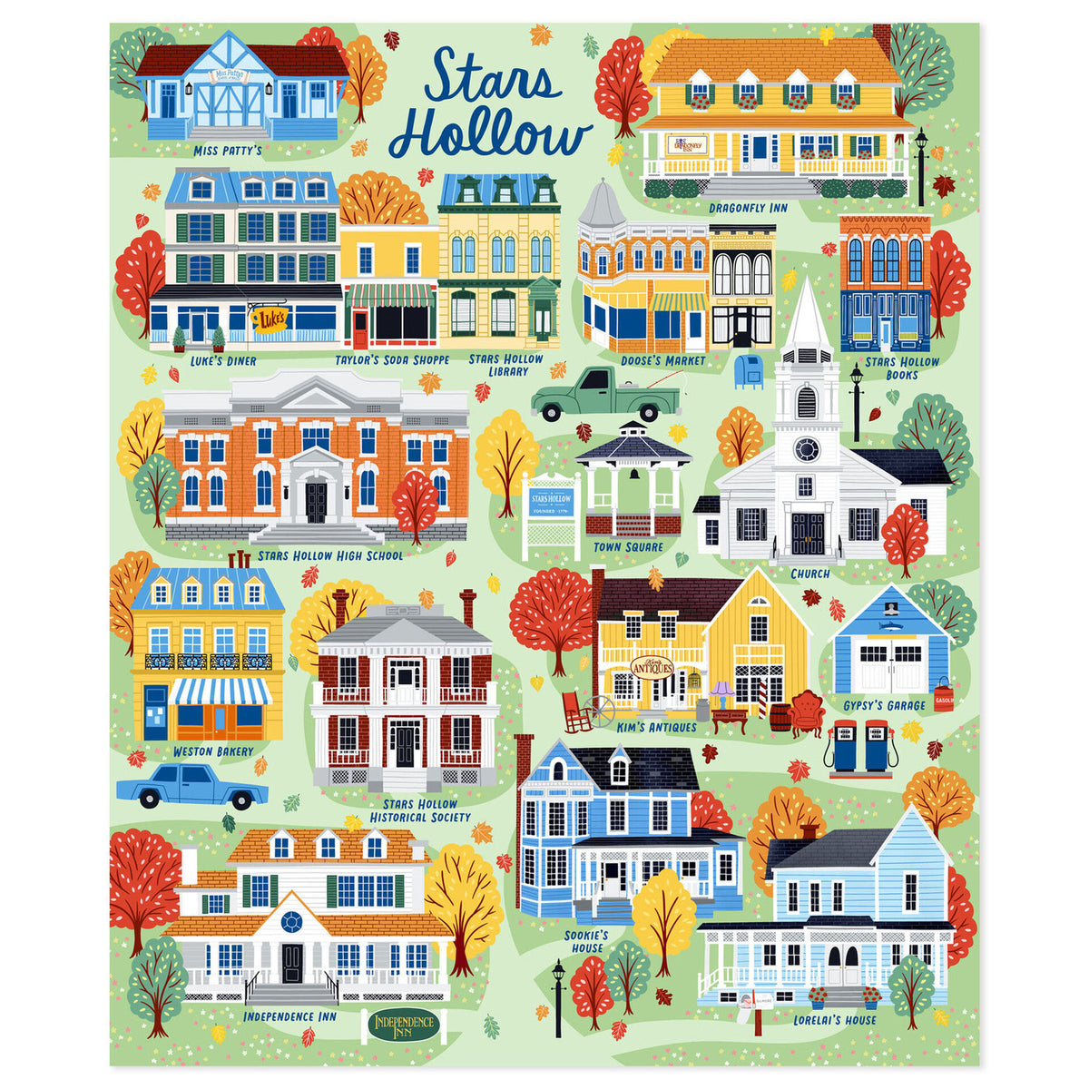 Hallmark Gilmore Girls Stars Hollow Map Blanket, 50x60 Steve's Hallmark