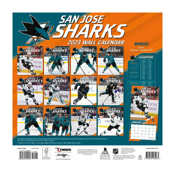 Nhl San Jose Sharks 12x 12 2024 Wall Calendar : Target