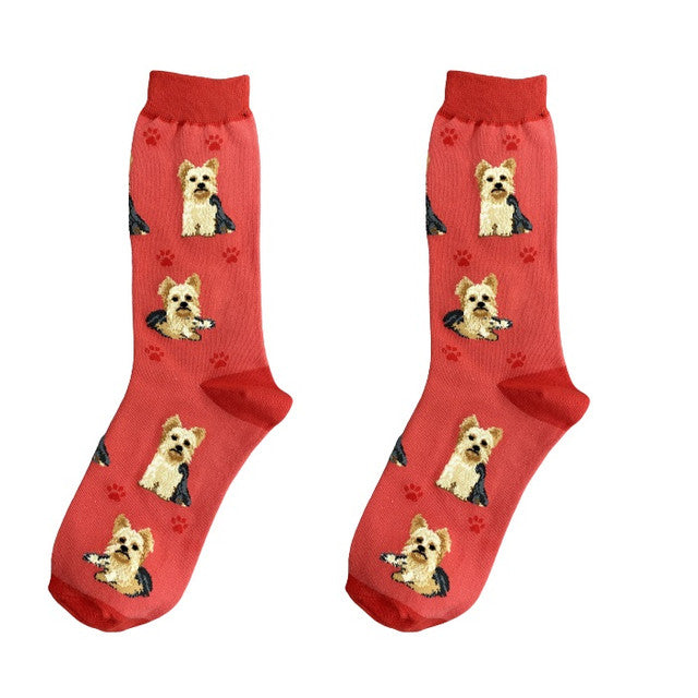 Yorkie Dog Happy Tails Socks Steve's Hallmark