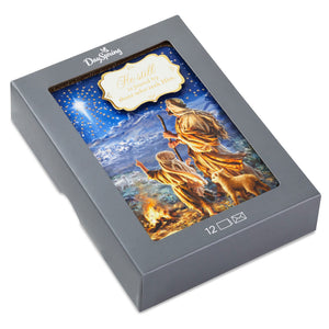 Hallmark Shepherds With Star of Bethlehem Religious Boxed Christmas Cards, Pack of 12