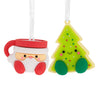Better Together Santa Milk Mug and Christmas Tree Cookie Magnetic Hallmark Ornaments, Set of 2