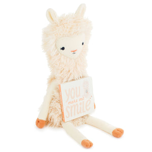 Hallmark MopTops Llama Stuffed Animal With You Make Me Smile Board Book