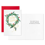 Hallmark Pine and Berry Wreath Packaged Christmas Cards, Set of 5
