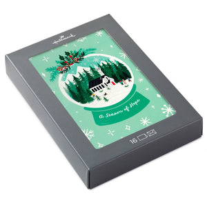Hallmark Season of Hope Snow Globe Boxed Christmas Cards, Pack of 16
