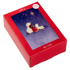 Hallmark Shepherd and Lambs Boxed Christmas Cards, Pack of 40