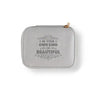 Personalized Travel Jewelry Box in Silver with Debossed Title Beautiful and Message Be your own kind of beautiful