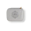 Personalized Travel Jewelry Box in Silver with Debossed Title I Can and Message I can & I will, watch me