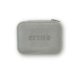 Personalized Travel Jewelry Box in Silver with Debossed Name Amber - dream big, work hard, make it happen