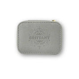 Personalized Travel Jewelry Box in Silver with Debossed Name Brittany - you've totally got this