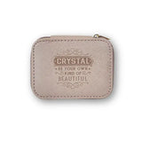 Personalized Travel Jewelry Box in Pink with Debossed Name Crystal - be your own kind of beautiful