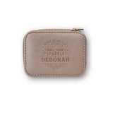 Personalized Travel Jewelry Box in Pink with Debossed Name Deborah - never let anyone dull your sparkle