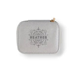 Personalized Travel Jewelry Box in Silver with Debossed Name Heather - you've totally got this