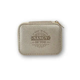 Personalized Travel Jewelry Box in Gold with Debossed Name Nancy - be bold, be brave, be you
