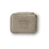 Personalized Travel Jewelry Box in Gold with Debossed Name Patricia - be the hero in your own life story