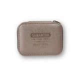 Personalized Travel Jewelry Box in Pink with Debossed Name Samantha - be your own kind of beautiful