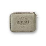 Personalized Travel Jewelry Box in Gold with Debossed Name Sandra - be hold be brave be you