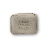 Personalized Travel Jewelry Box in Gold with Debossed Name Tammy - be the hero in your own life story