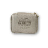 Personalized Travel Jewelry Box in Gold with Debossed Name Teresa - be hold be brave be you