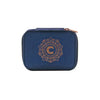 Personalized Travel Jewelry Box in Navy with Debossed Initial Letter C