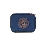Personalized Travel Jewelry Box in Navy with Debossed Initial Letter G