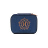 Personalized Travel Jewelry Box in Navy with Debossed Initial Letter H