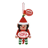 Pull-String Christmas Dancing Ornament with Personalized Name Madison to Zoey