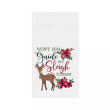 Won't You Guide My Sleigh Tonight Reindeer Christmas Towel