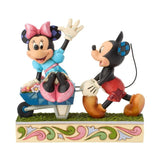 Disney Jim Shore Mickey & Minnie in Wheelbarrow Put a Little Spring in Your Step Gold Crown Exclusive Figurine 6"