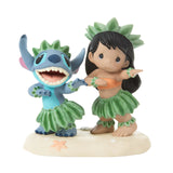 Precious Moments Disney Stitch & Lilo Dancing Two Hearts Forever in Step Figurine 5.75"
