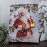 Santa with Lantern Lighted Canvas with Easel Back 8"x6"