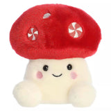 Christmas Palm Pals - 5" Tim the Peppermint Red Mushroom Plush Stuffed Animal