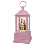 10.5" Cotton Candy Pink Santa Glitter Lantern