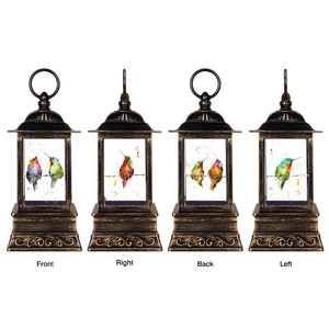10.5" Enchanting Hummingbirds Sublimation Glitter Lantern - At Home by Mirabeau