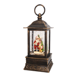 10.5" Merry Mistletoe Moment with Santa and Mrs. Claus Glitter Lantern