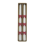 10.5" Set of 2 Red Bow Taper Candles