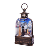 10.75" Wide Festive Dogs Dome Sublimation Lighted Glitter Water Lantern