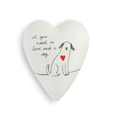 All You Need is Love and a Dog Art Heart Keepsake Box 4"