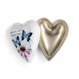 Butterflies & Coneflower Art Heart Keepsake Box 4"
