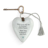 Winnie the Pooh How Long Will We Be Friends Art Heart with Key Stand