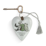 Winnie the Pooh & Christopher Robin Kindness & Caring are Made for Sharing Art Heart with Key Stand