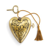 50th Anniversary Gold Musical Art Heart with Key Stand