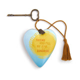 Friend You Fill My Soul with Sunshine Art Heart with Key Sand