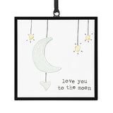 Sharon Nowlan Love You to the Moon Pebble Art Suncatcher 3"x3"