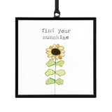 Sharon Nowlan Find Your Sunshine Sunflower Pebble Art Pebble Art Suncatcher 3"x3"