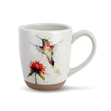 Dean Crouser's In Flight Hummingbird Red Flower Mug, 14 Oz.