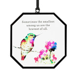 Dean Crouser Smallest the Bravest Hummingbird Suncatcher 3"x3" Gift Boxed