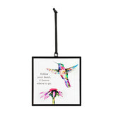 Dean Crouser's Follow Your Heart It knows Where to Go Hummingbird and Coneflower Suncatcher 3"
