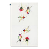 Dean Crouser's Stopping By Hummingbird Red Flower Cotton Twill Kitchen Towel 17"x28"