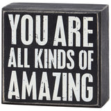 You Are All Kinds of Amazing Box Sign 4"