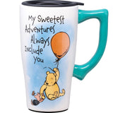 Winnie the Pooh Adventures Always Include You Ceramic Travel Mug with Lid 18 Oz.